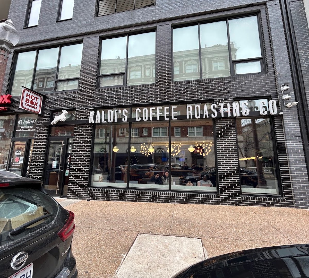 Storefront of Kaldi's Coffee, specialty coffee shop in St. Louis