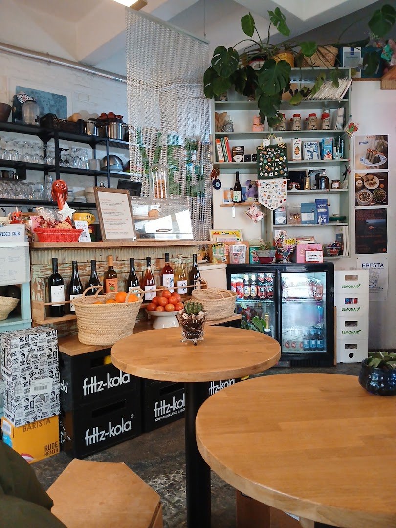Interior of PENTAGON - Specialty coffee / Vegetarian food / Natural wine / Affordable art, specialty coffee shop in Lisbon