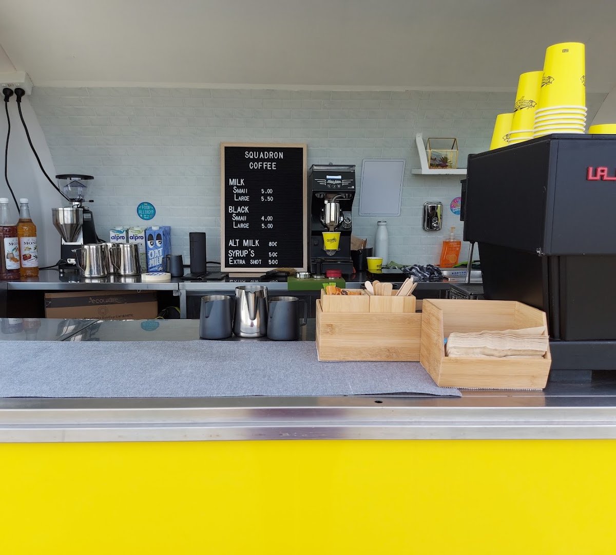 Interior of Squadron Coffee, specialty coffee shop in Auckland