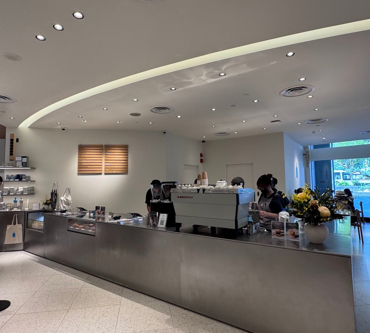 Interior of Blue Bottle Coffee, specialty coffee shop in Singapore