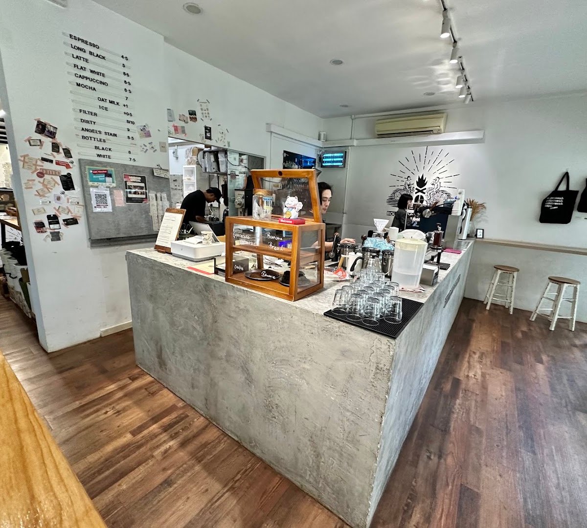 Interior of Round Boy Roasters, specialty coffee shop in Singapore