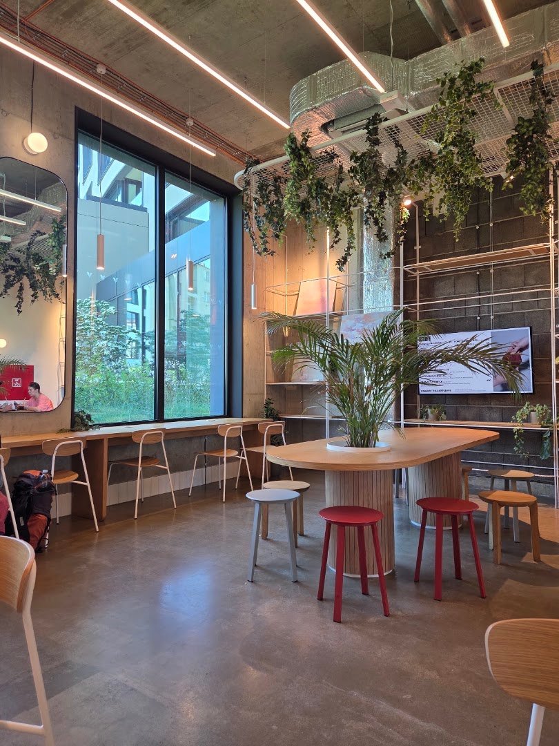Interior of The Miners Coffee Victoria Palace, specialty coffee shop in Prague