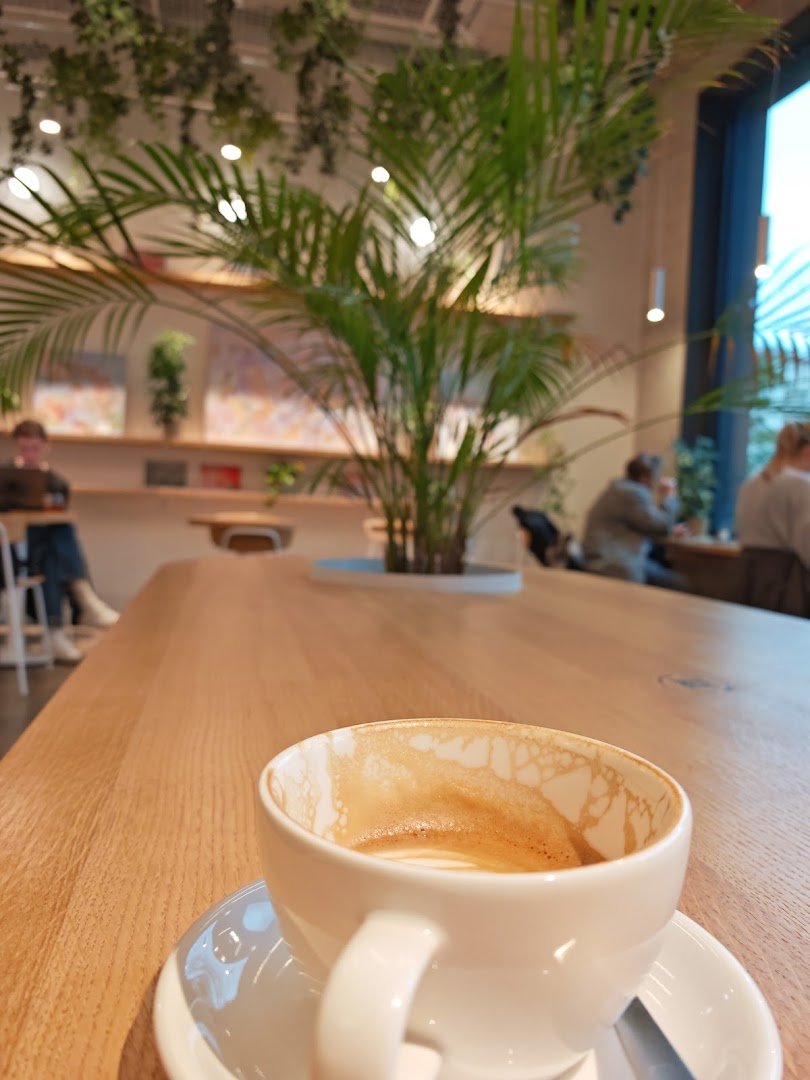 Interior of The Miners Coffee Victoria Palace, specialty coffee shop in Prague