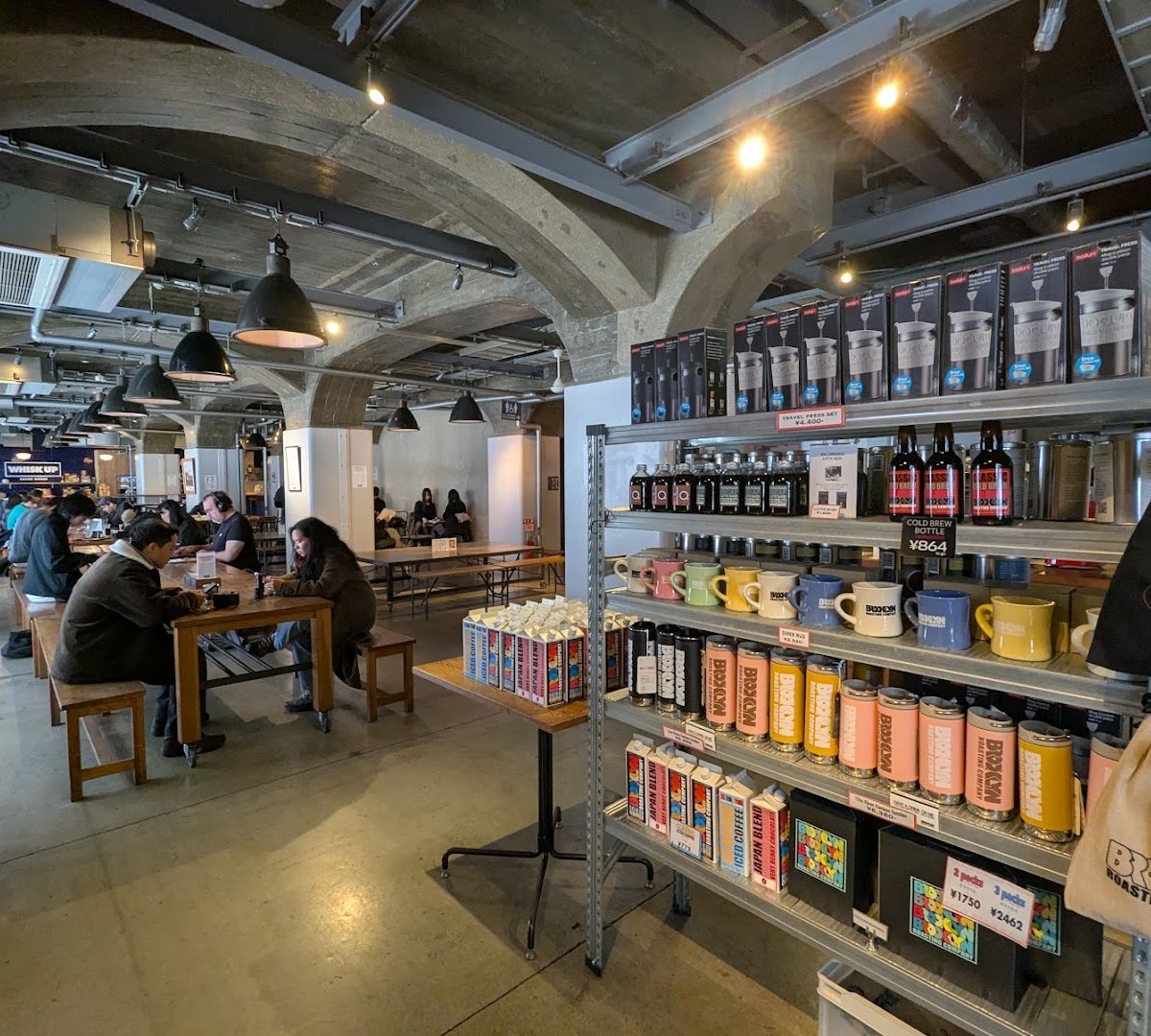 Interior of Brooklyn Roasting Company Namba, specialty coffee shop in Osaka