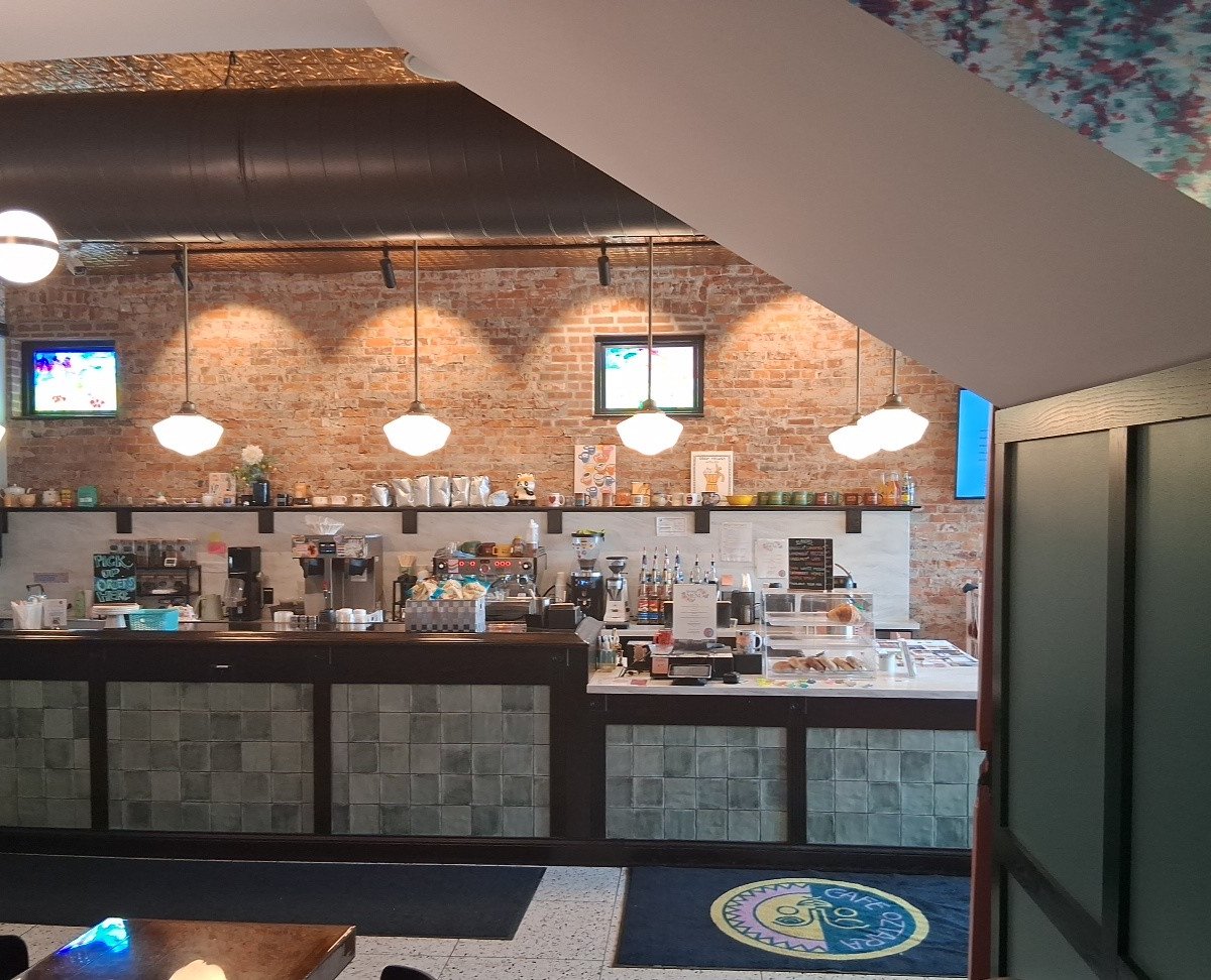 Interior of Cafe Oztara, specialty coffee shop in Indianapolis