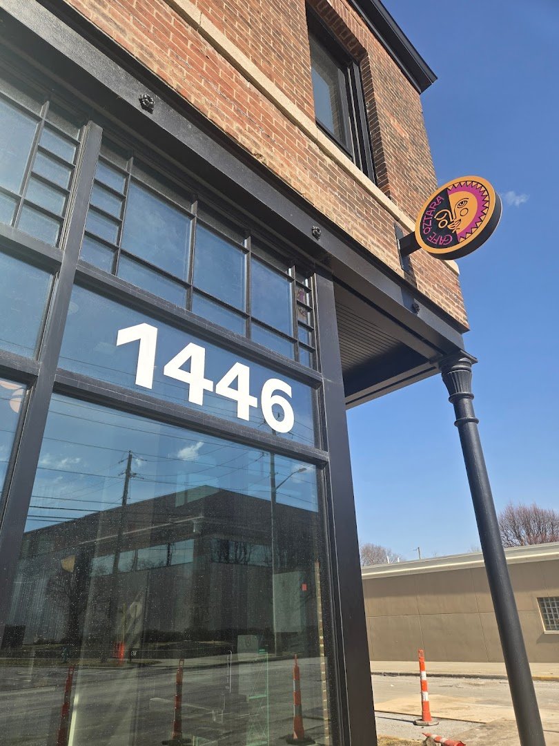 Storefront of Cafe Oztara, specialty coffee shop in Indianapolis