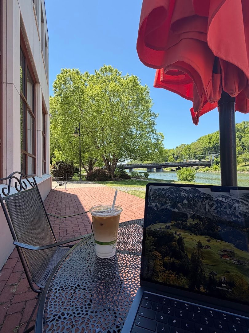 Storefront of The Waterfront Cafe, specialty coffee shop in Ithaca