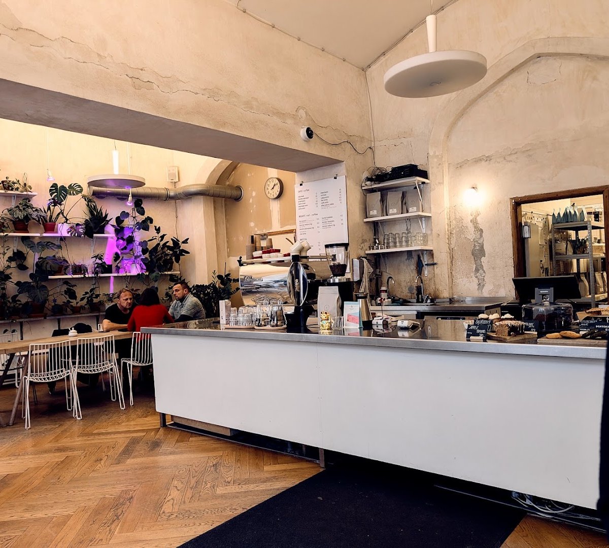 Interior of Urban Café, specialty coffee shop in Prague