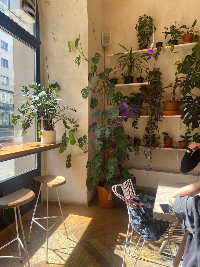 Interior of Urban Café, specialty coffee shop in Prague