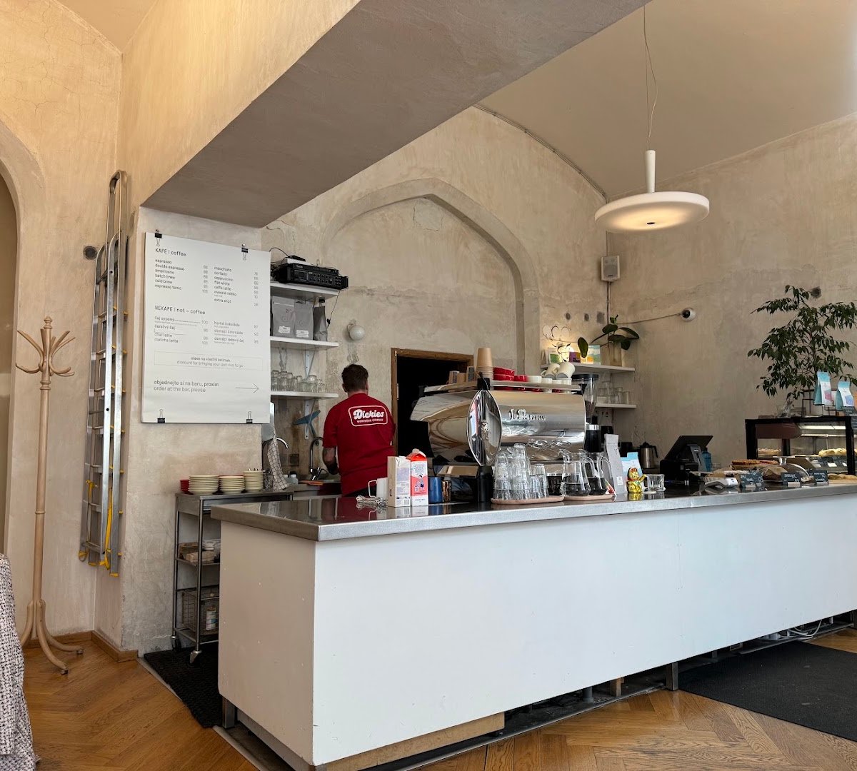 Interior of Urban Café, specialty coffee shop in Prague