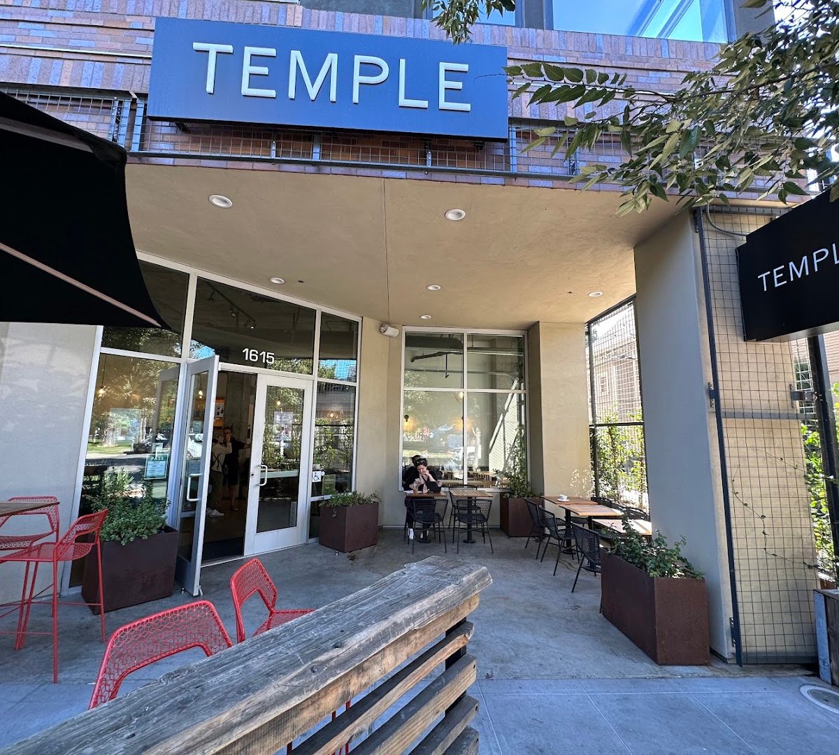Storefront of Temple Coffee Roasters, specialty coffee shop in Sacramento