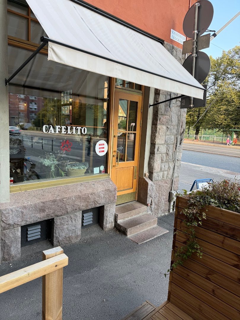 Storefront of Cafelito, specialty coffee shop in Helsinki