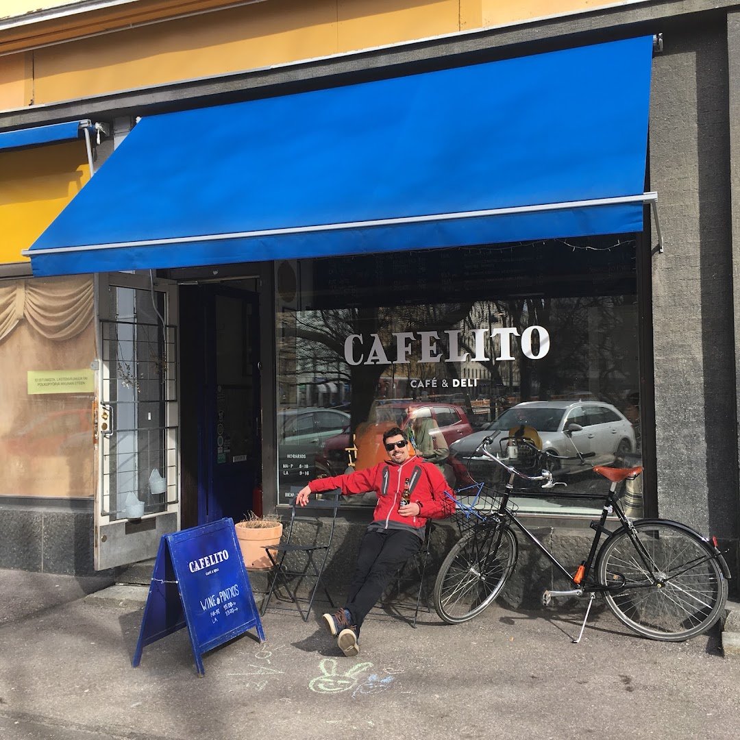 Storefront of Cafelito, specialty coffee shop in Helsinki