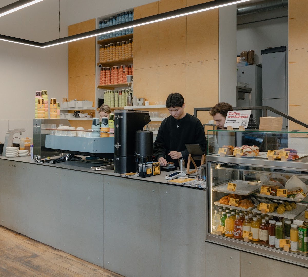 Interior of The Miners Coffee JZP, specialty coffee shop in Prague