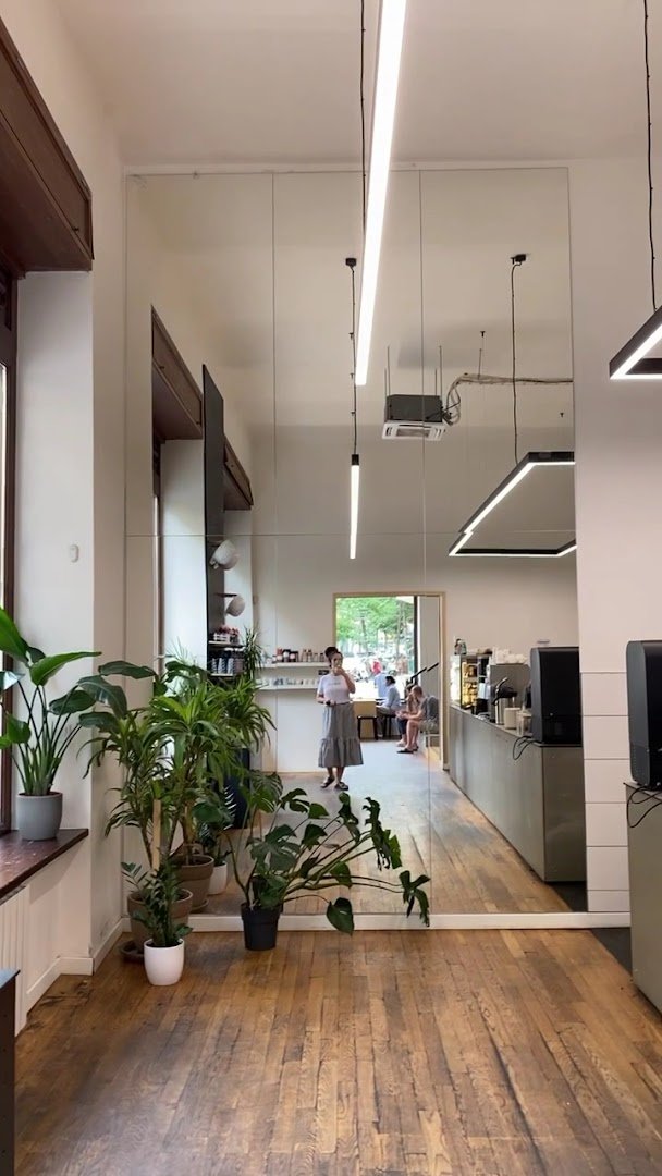 Interior of The Miners Coffee JZP, specialty coffee shop in Prague
