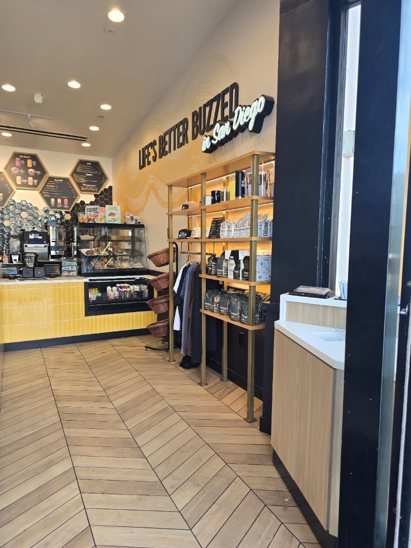 Interior of Better Buzz Coffee Fashion Valley, specialty coffee shop in San Diego