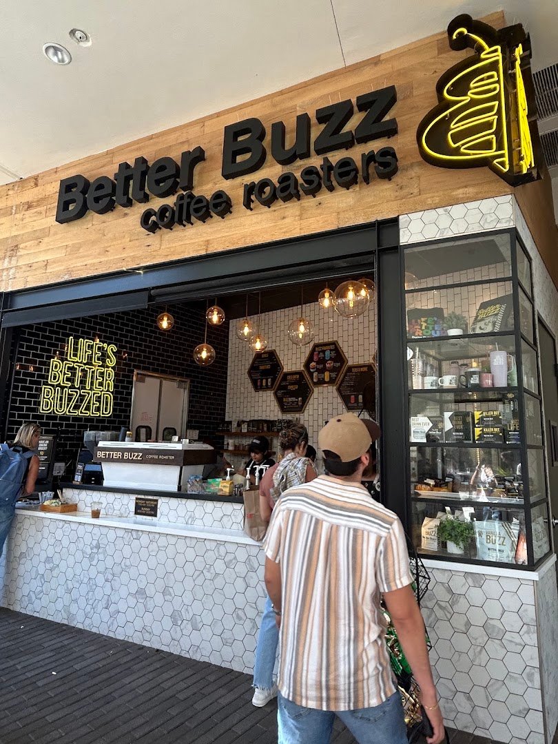 Storefront of Better Buzz Coffee Fashion Valley, specialty coffee shop in San Diego