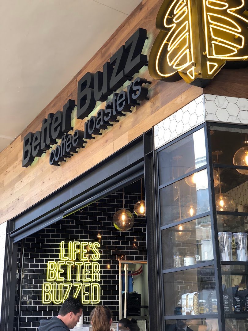 Storefront of Better Buzz Coffee Fashion Valley, specialty coffee shop in San Diego