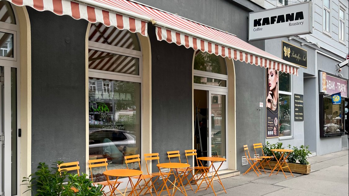 Storefront of Kafana | Coffee & Roastery, specialty coffee shop in Vienna