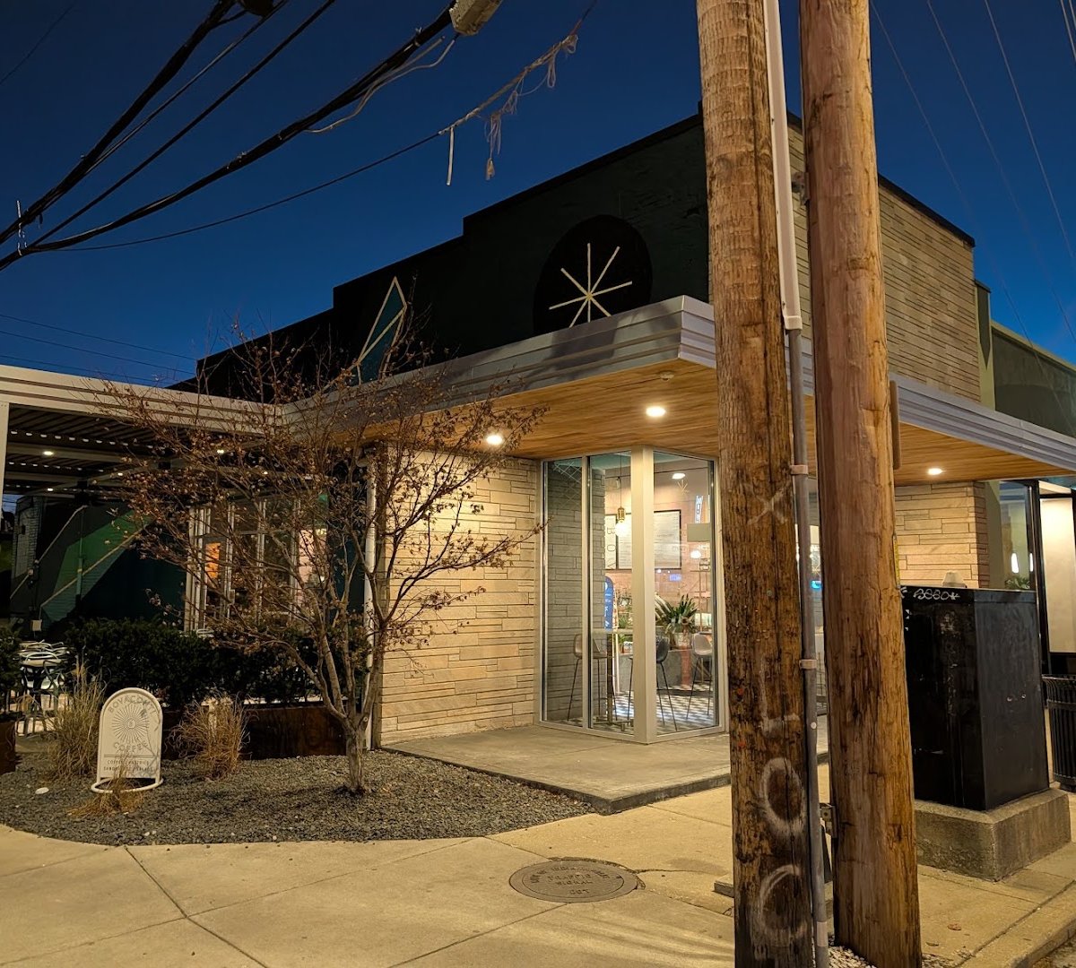 Storefront of Bovaconti Coffee, specialty coffee shop in Indianapolis