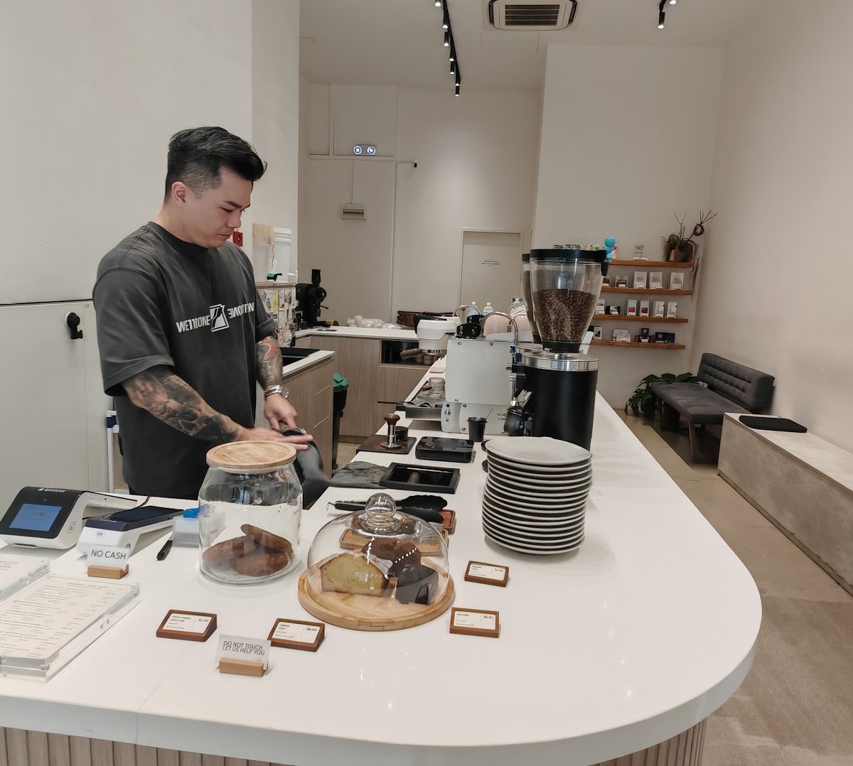 Interior of Pinhole Coffee Bar (Purvis), specialty coffee shop in Singapore