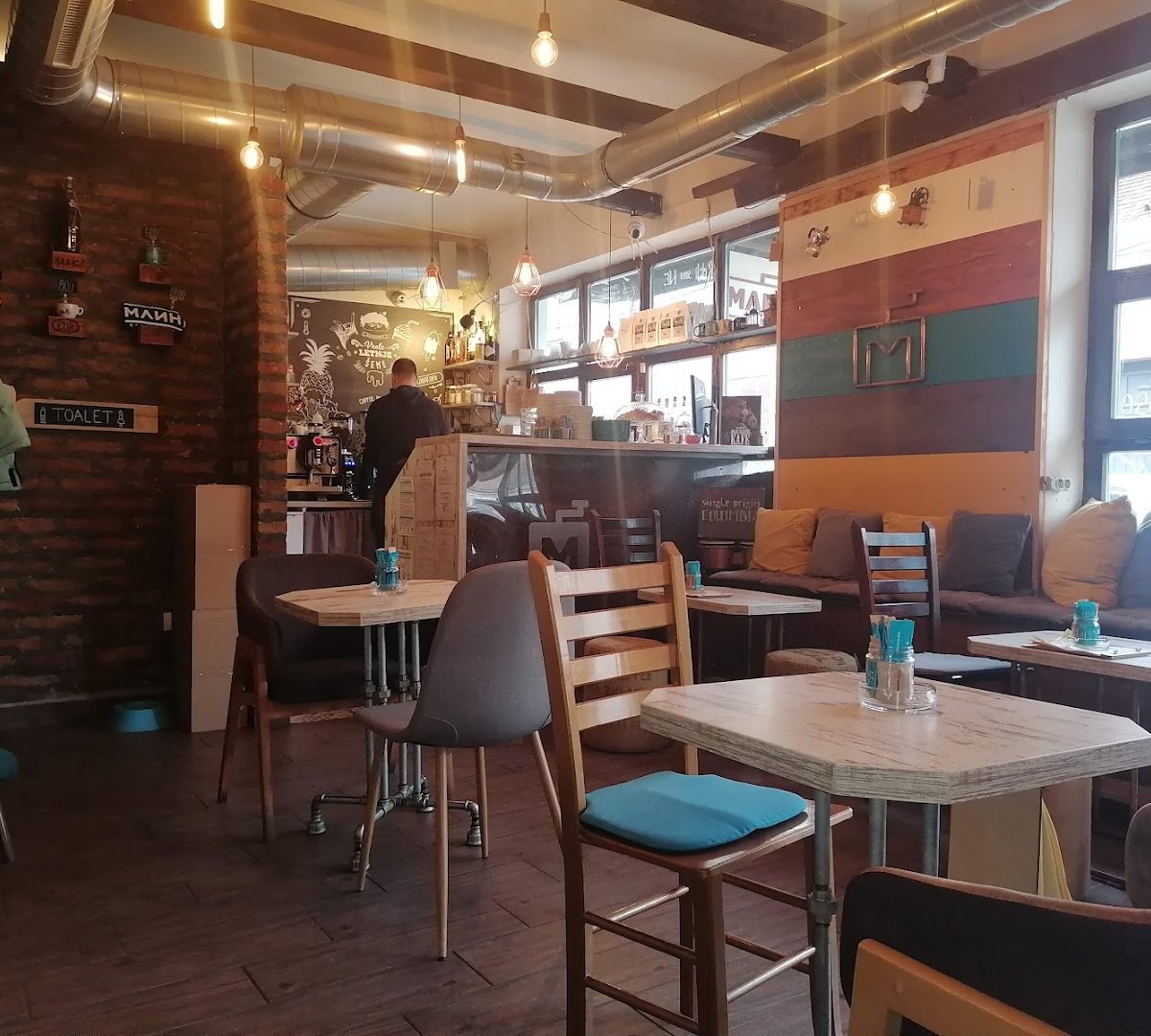 Interior of Cafe Mlin zemun, specialty coffee shop in Belgrade