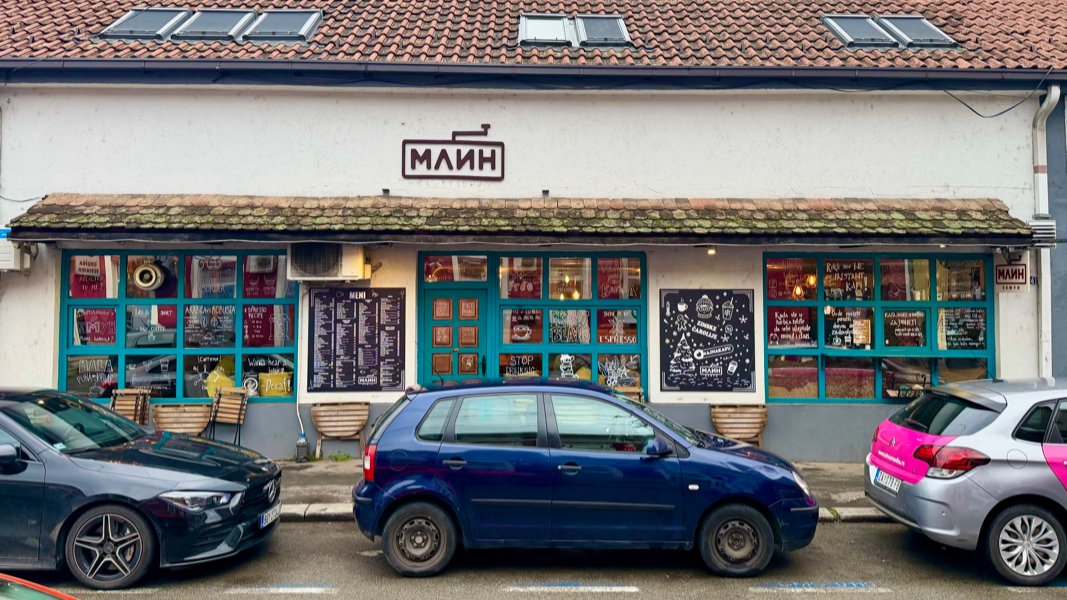Storefront of Cafe Mlin zemun, specialty coffee shop in Belgrade