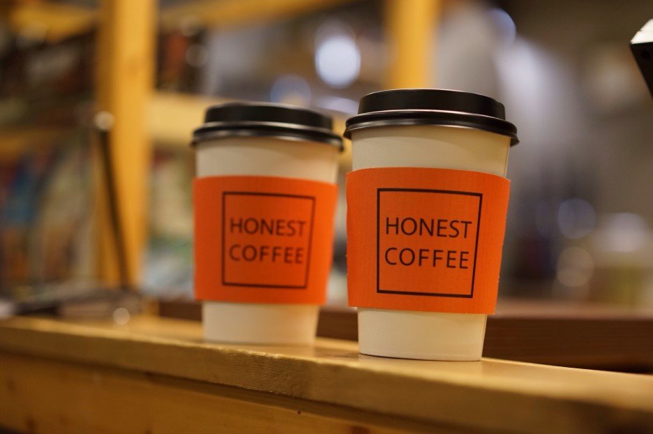 Coffee at Honest Coffee, specialty coffee shop in Seoul