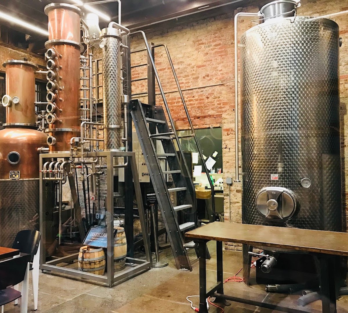 Interior of La Colombe Coffee Workshop, specialty coffee shop in Philadelphia