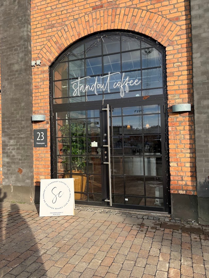 Storefront of Standout Coffee Frihamnen, specialty coffee shop in Stockholm