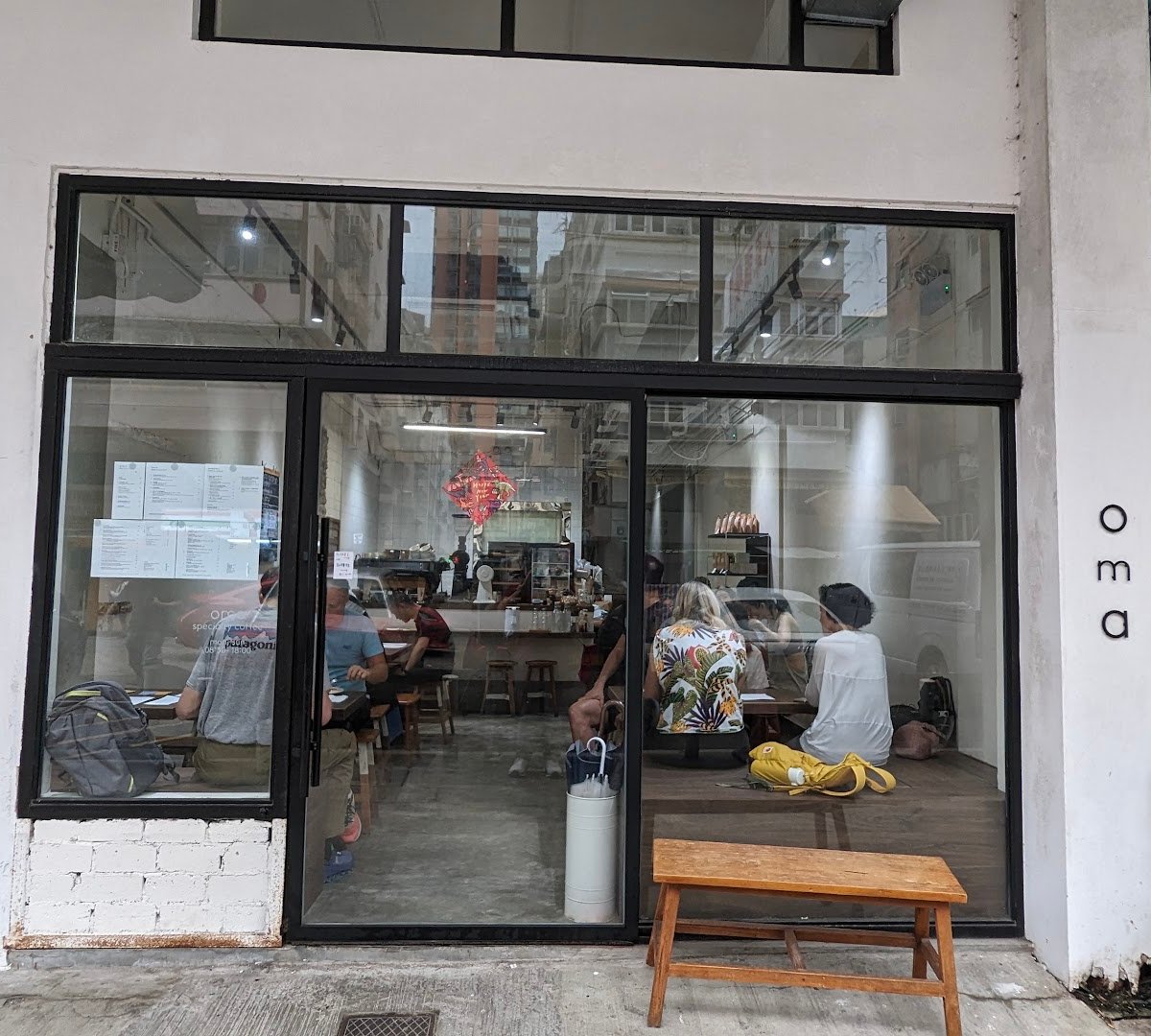 Storefront of OMA Specialty Coffee, specialty coffee shop in Hong Kong