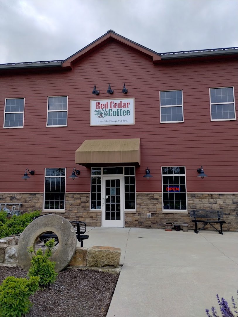 Storefront of Red Cedar Coffee Co, specialty coffee shop in Cleveland