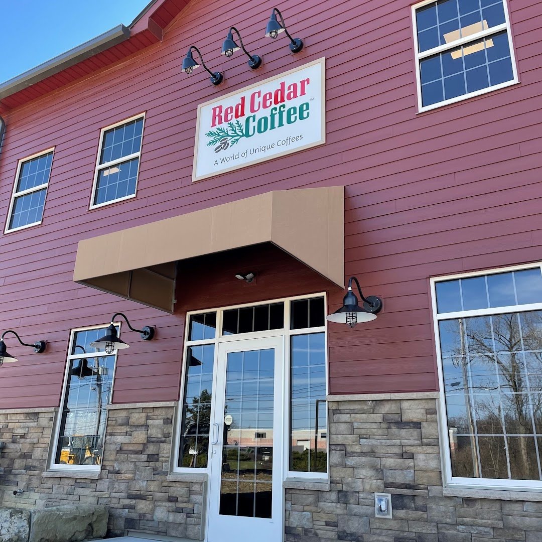 Storefront of Red Cedar Coffee Co, specialty coffee shop in Cleveland