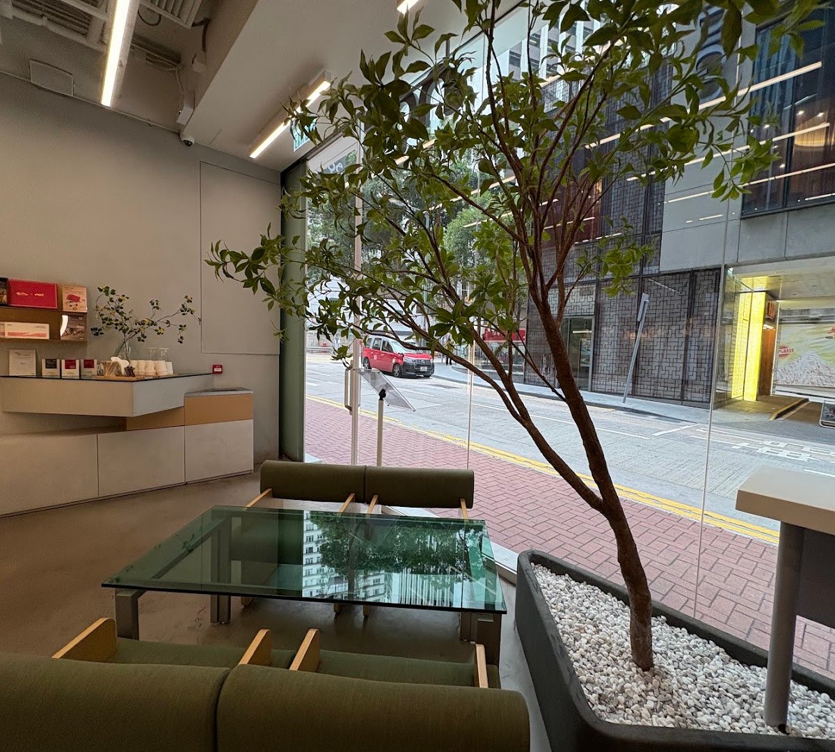 Interior of noc, specialty coffee shop in Hong Kong