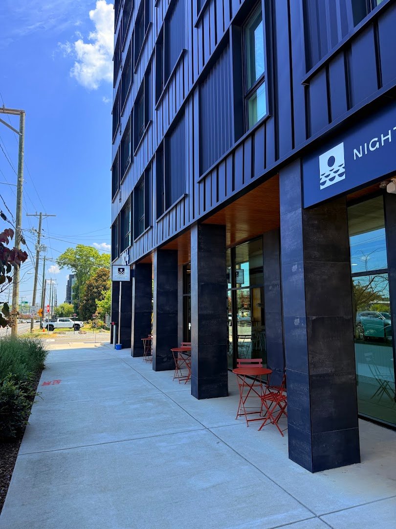 Storefront of Night Swim Coffee Brevard, specialty coffee shop in Charlotte