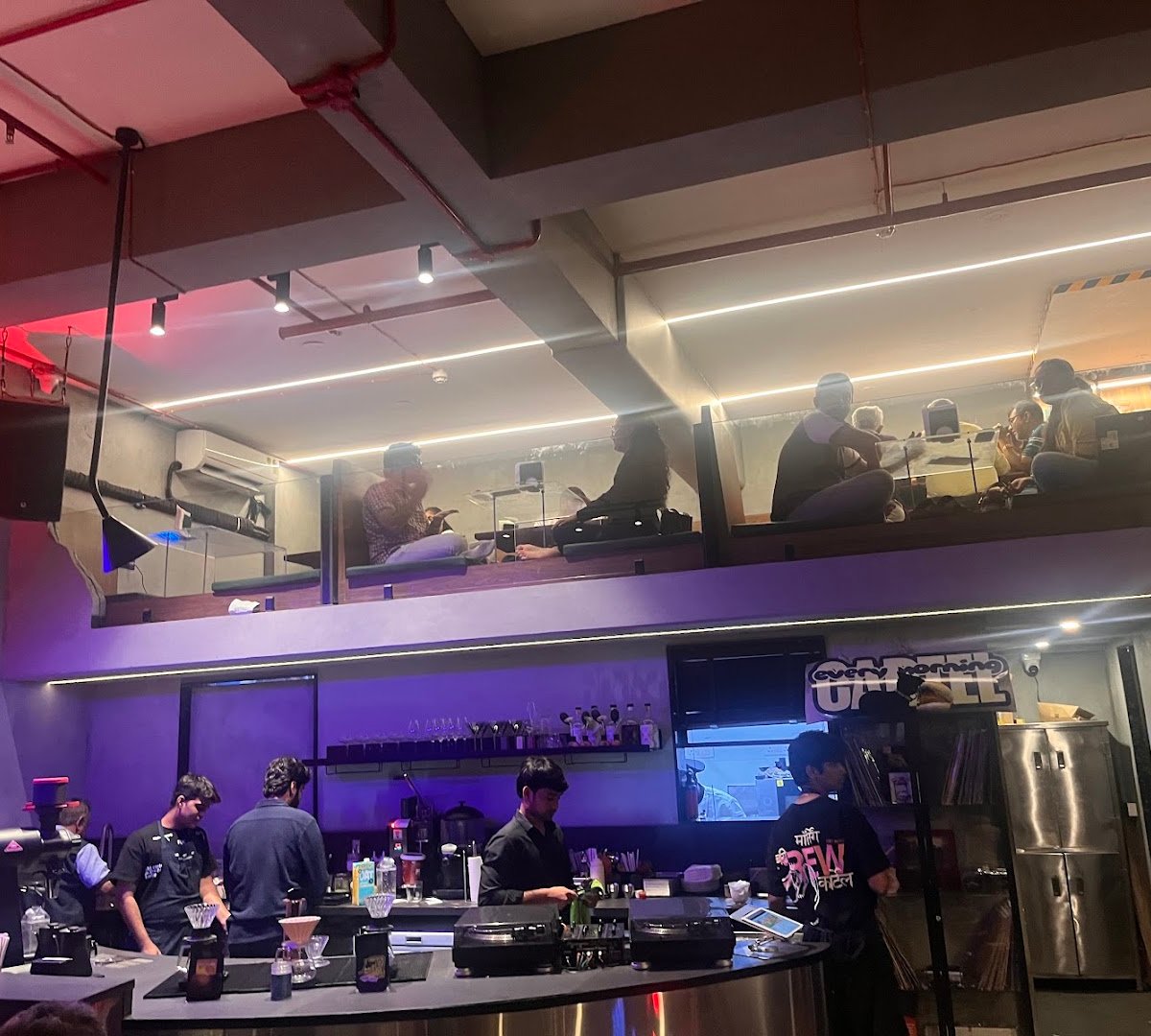 Interior of Every morning cartel, specialty coffee shop in Mumbai