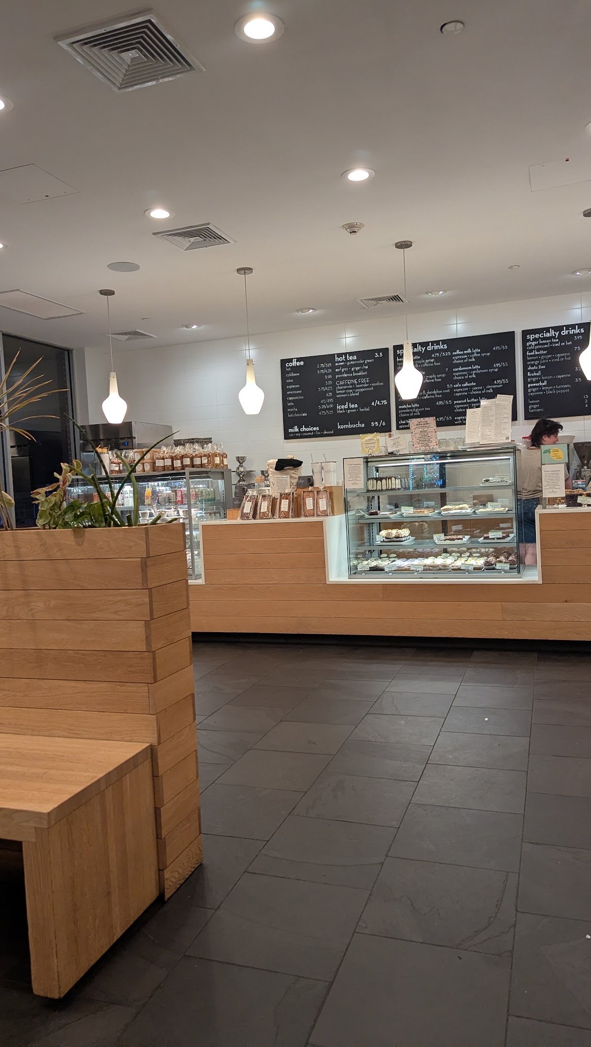Interior of Wildflour Bakery and Cafe, specialty coffee shop in Providence