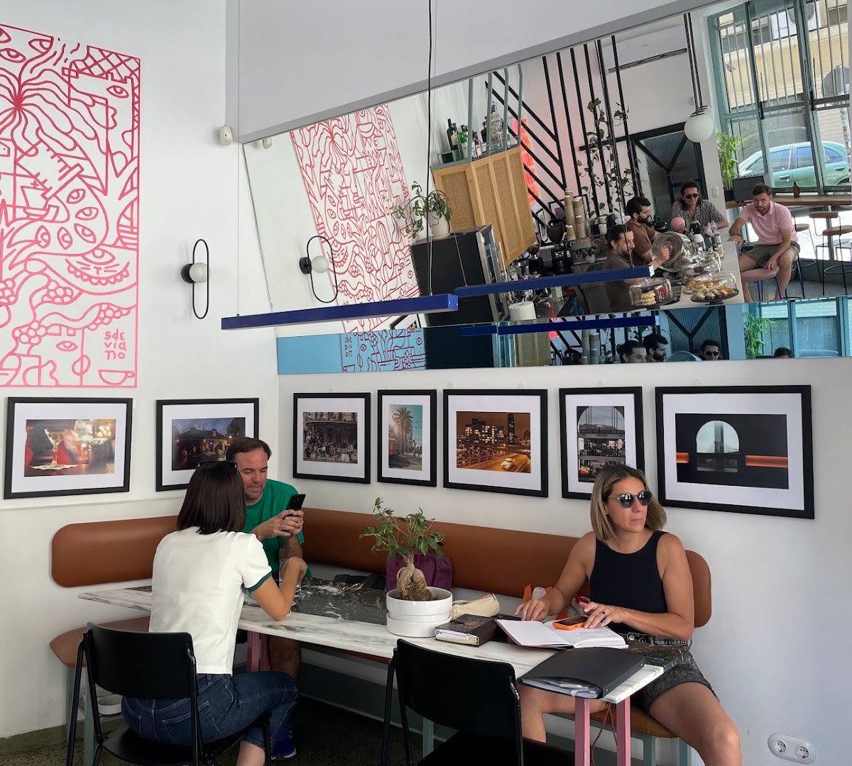 Interior of Bayard Café Bar, specialty coffee shop in Athens