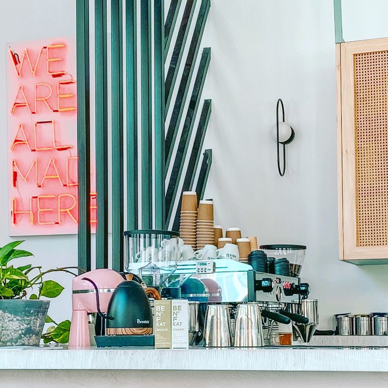 Interior of Bayard Café Bar, specialty coffee shop in Athens