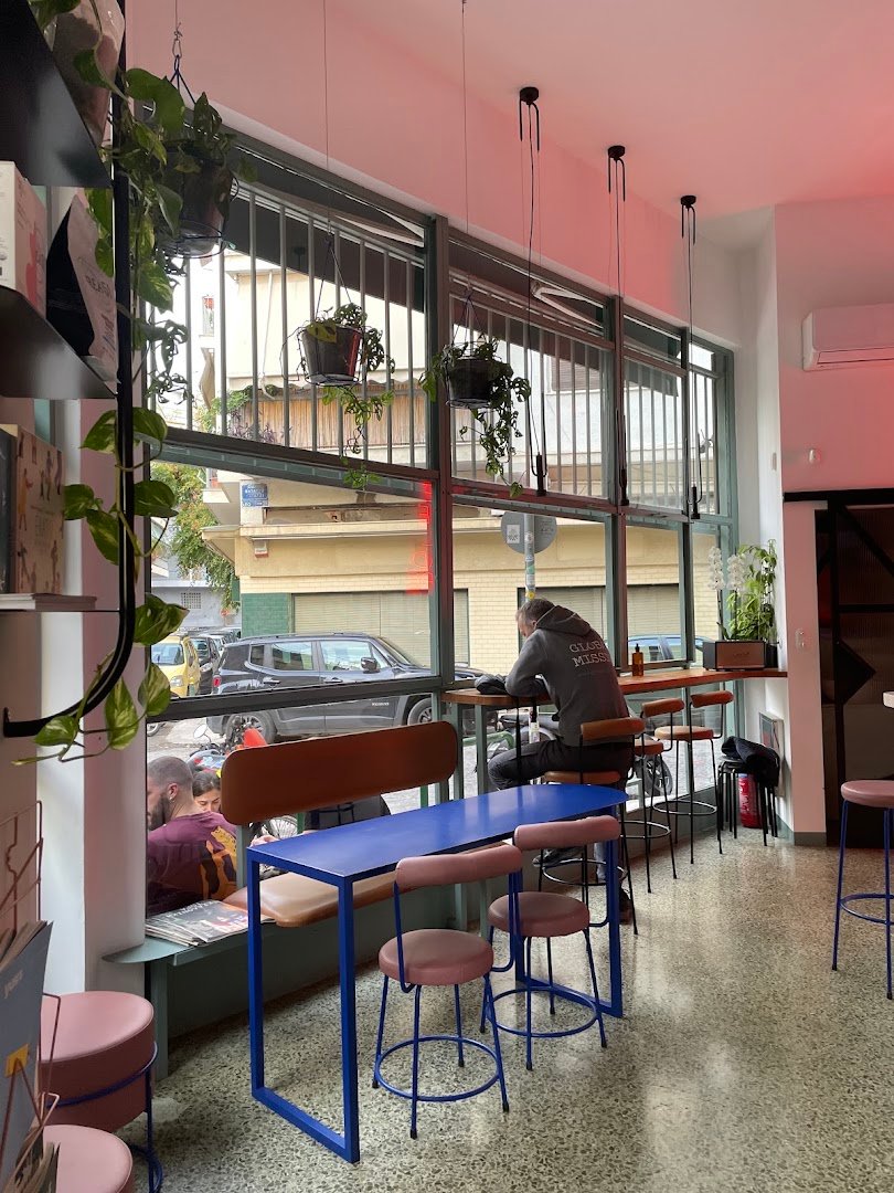 Interior of Bayard Café Bar, specialty coffee shop in Athens