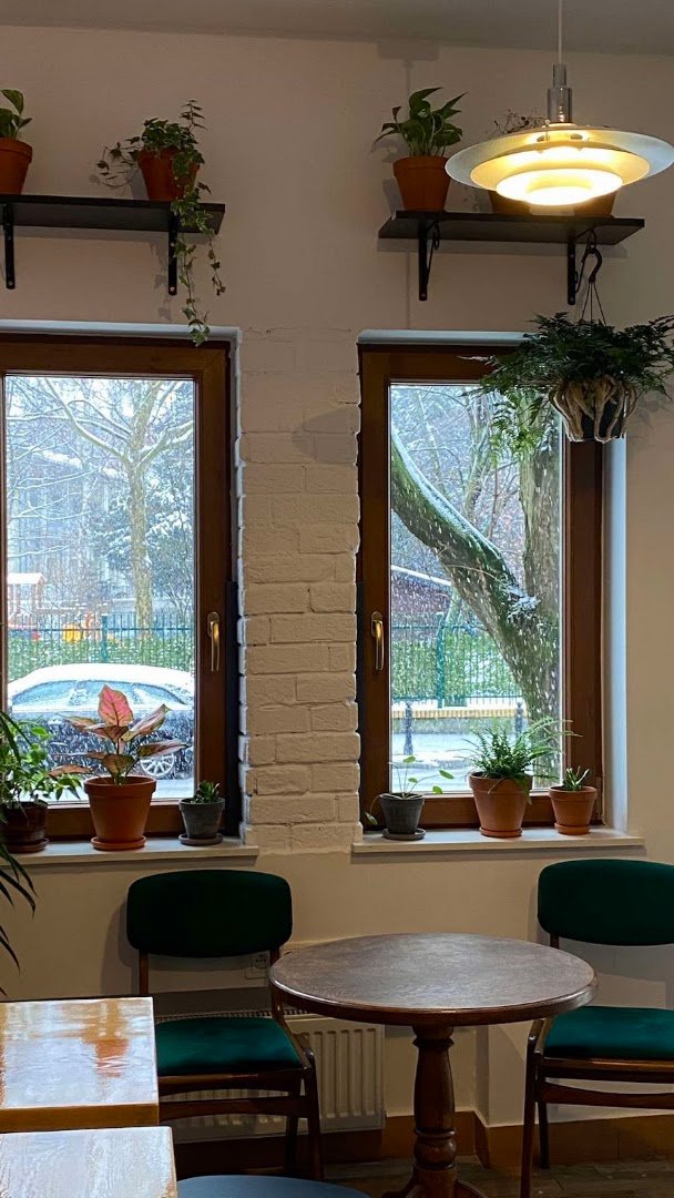Interior of Cosmo espresso bar, specialty coffee shop in Warsaw