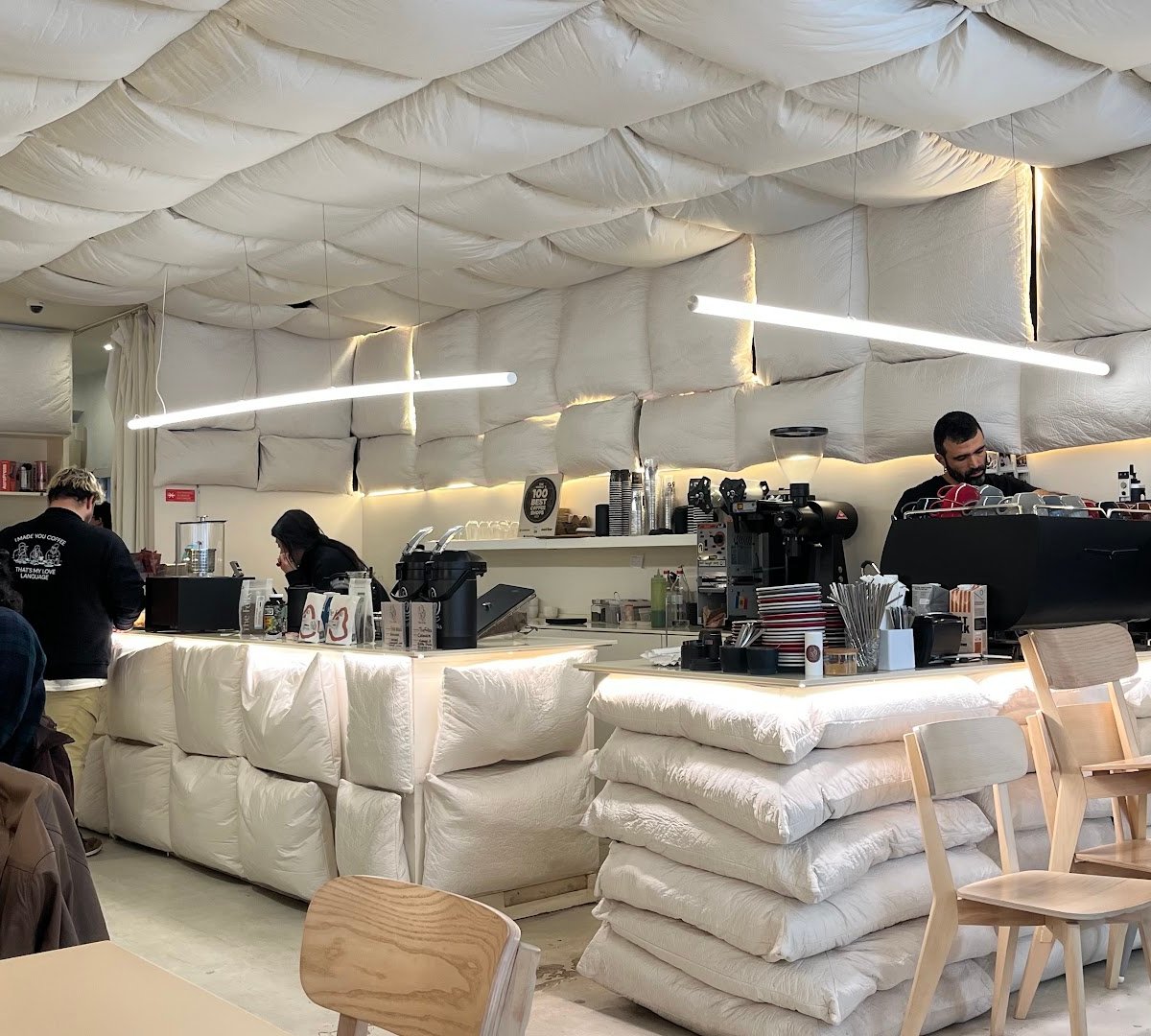 Interior of The Folks Santos, specialty coffee shop in Lisbon