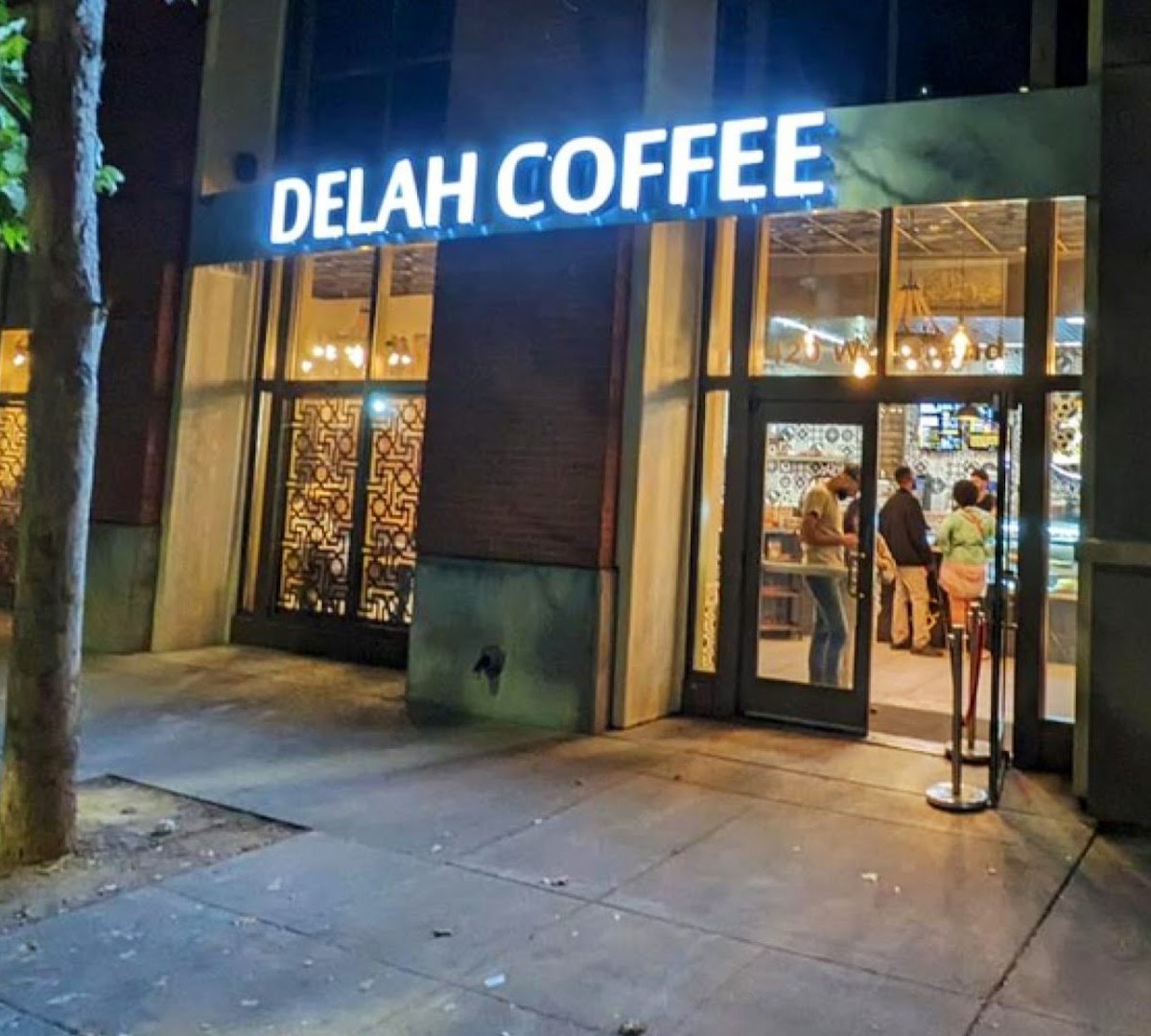 Storefront of Delah Coffee, specialty coffee shop in Oakland