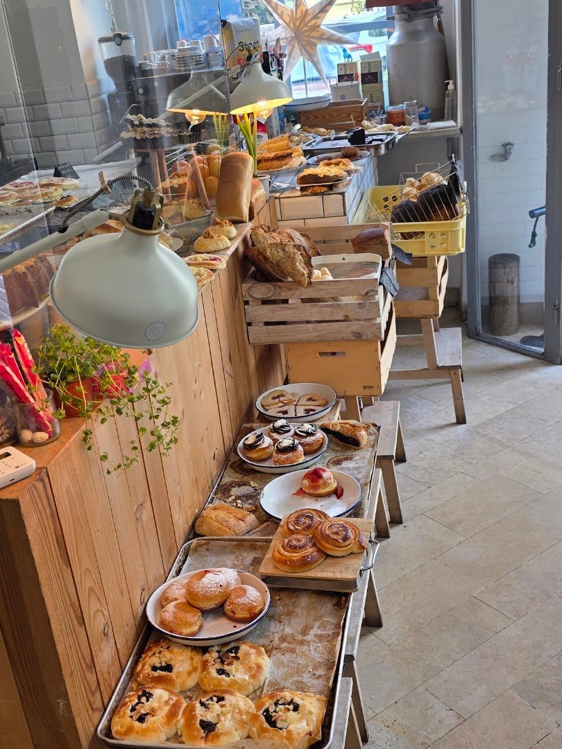 Interior of Chleba a máslo, specialty coffee shop in Prague
