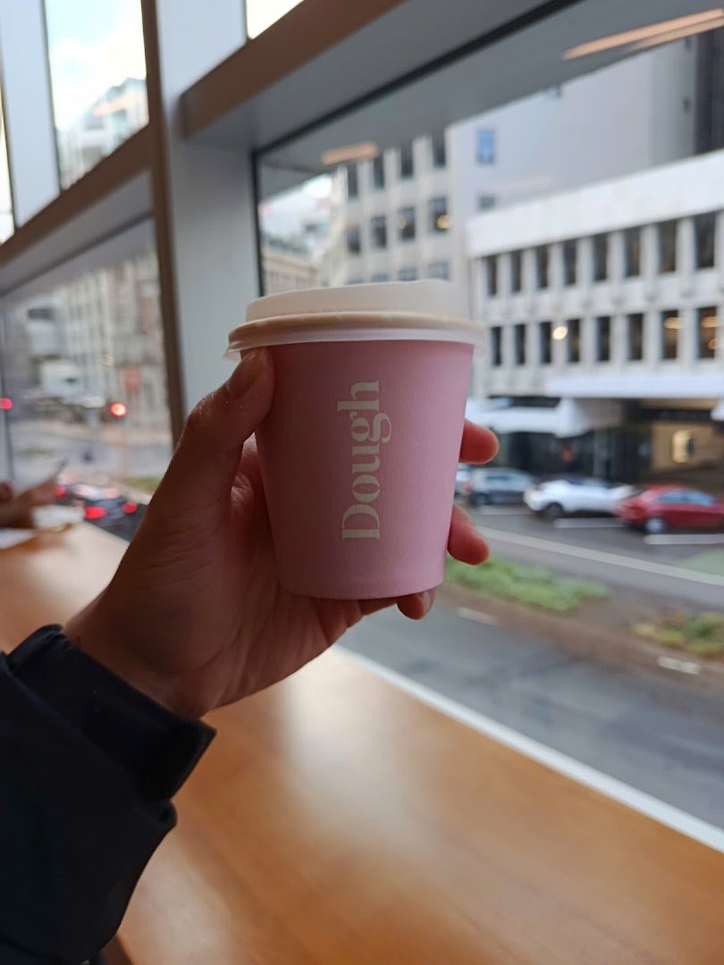 Coffee at Dough Bakery, specialty coffee shop in Wellington