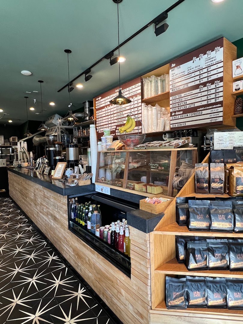 Interior of Mighty Oak Roasters, specialty coffee shop in New York