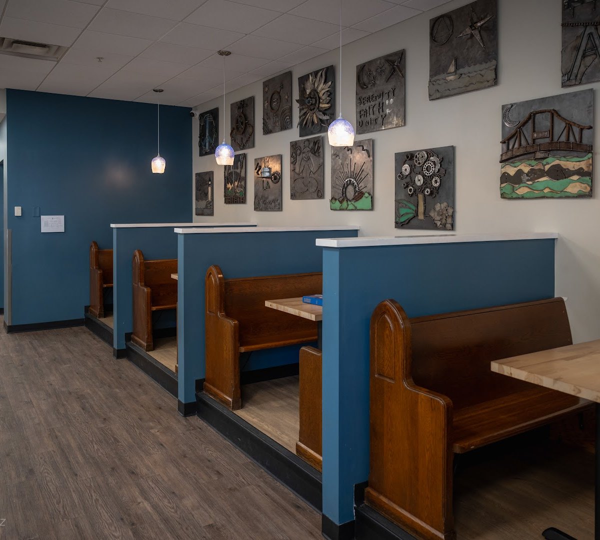Interior of Stella Maris Coffee Shop, specialty coffee shop in Cleveland
