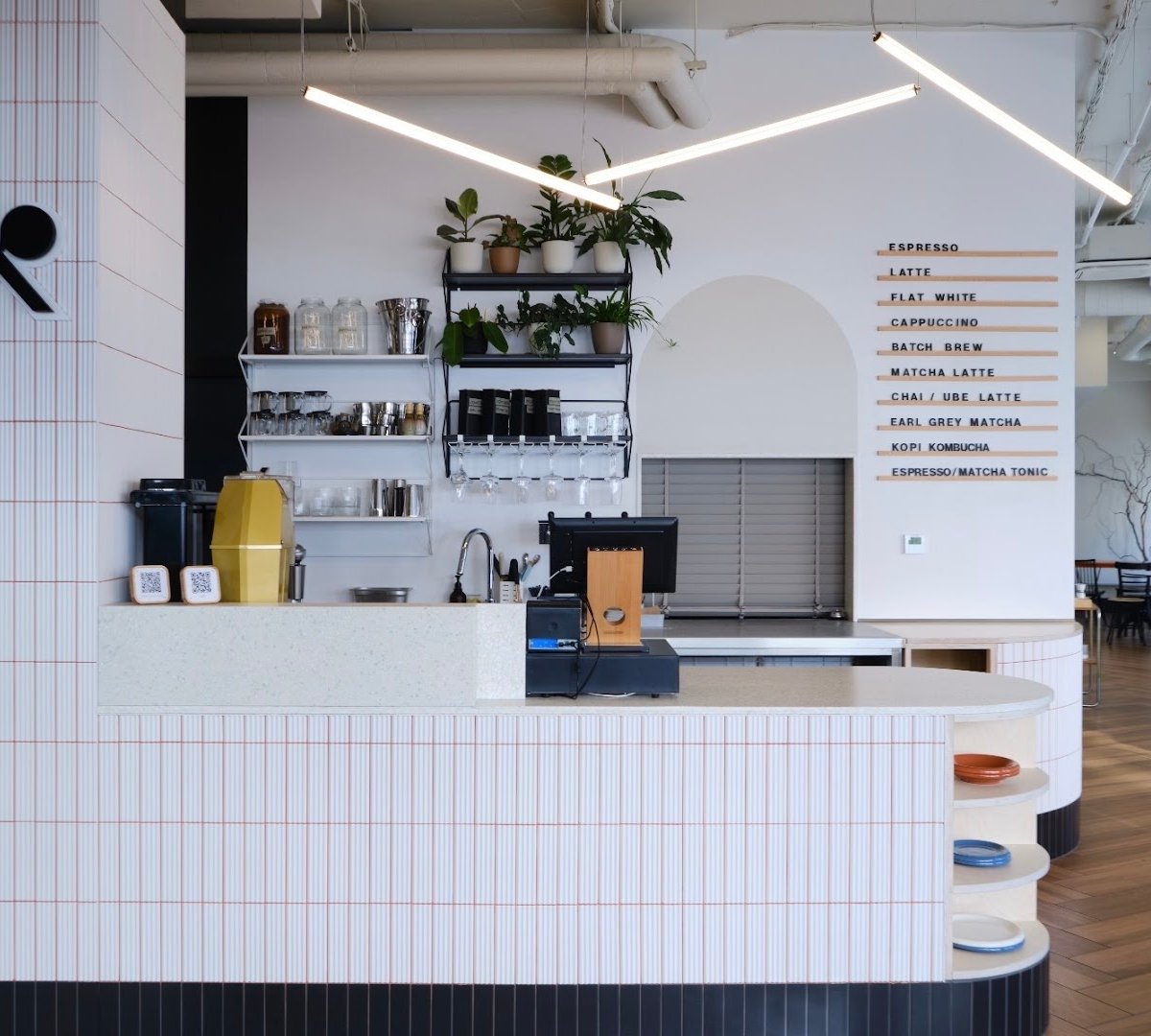 Interior of KOPI, specialty coffee shop in Prague