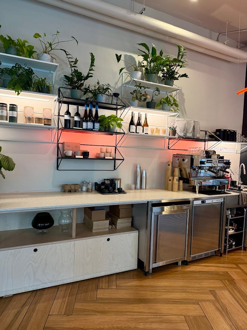 Interior of KOPI, specialty coffee shop in Prague