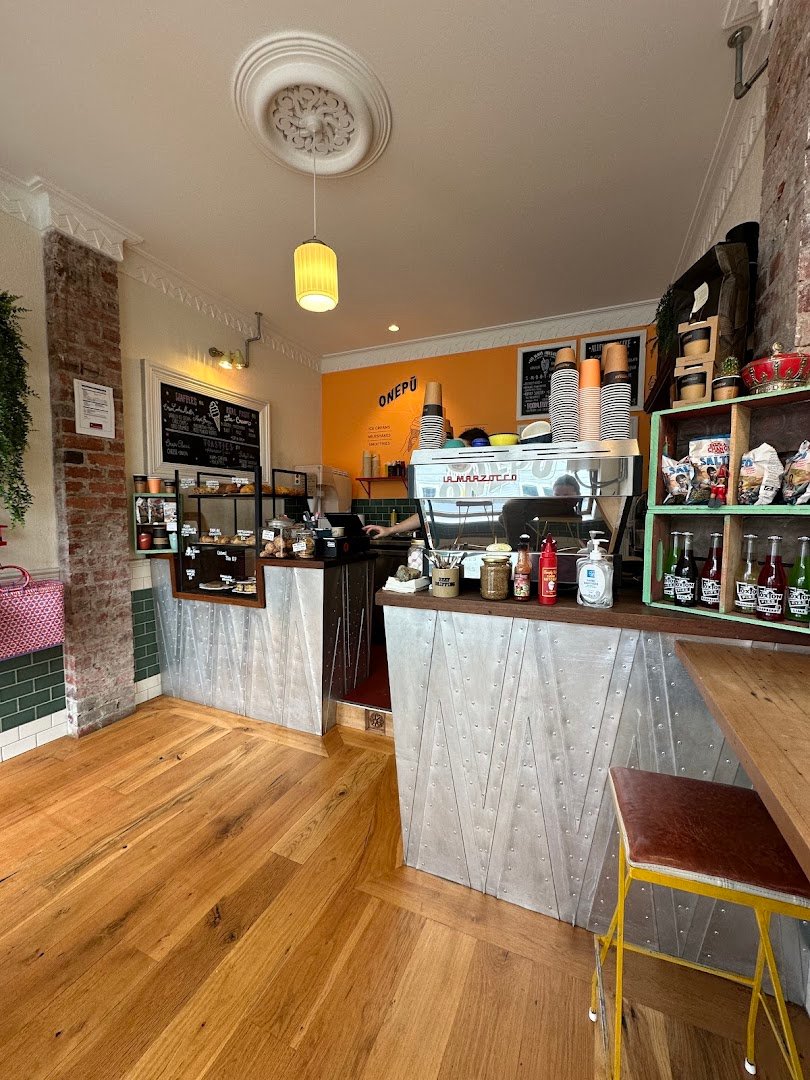 Interior of ONEPU Coffee & Icecream Shack, specialty coffee shop in Wellington